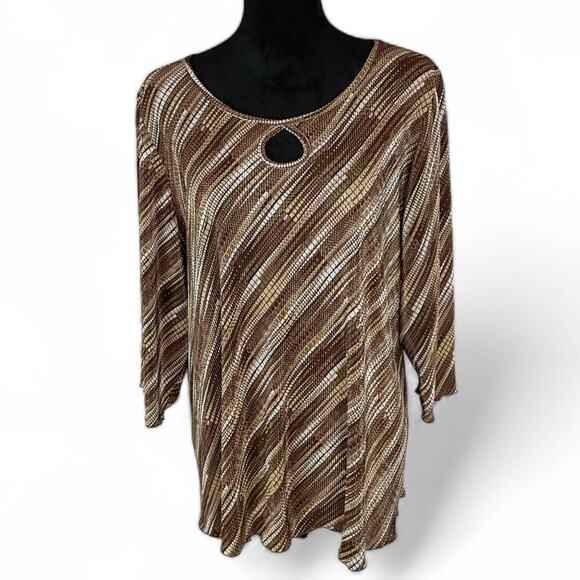 MAGGIE BARNS Women's Tunic Top 1X Polyester Business Casual Flowy - Picture 2 of 4